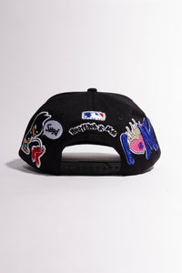 Nyc black 5 panel snap back “aka”(curved brim dad hat)